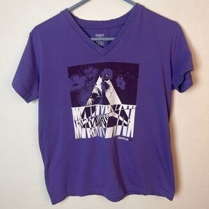 Reebok purple v-neck tee shirt medium